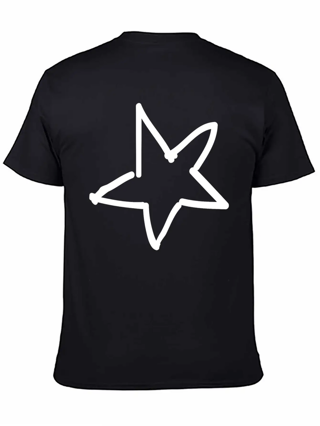 Hand Drawn Star Essential Cotton Tee For Daily Outfits – Unisex Style