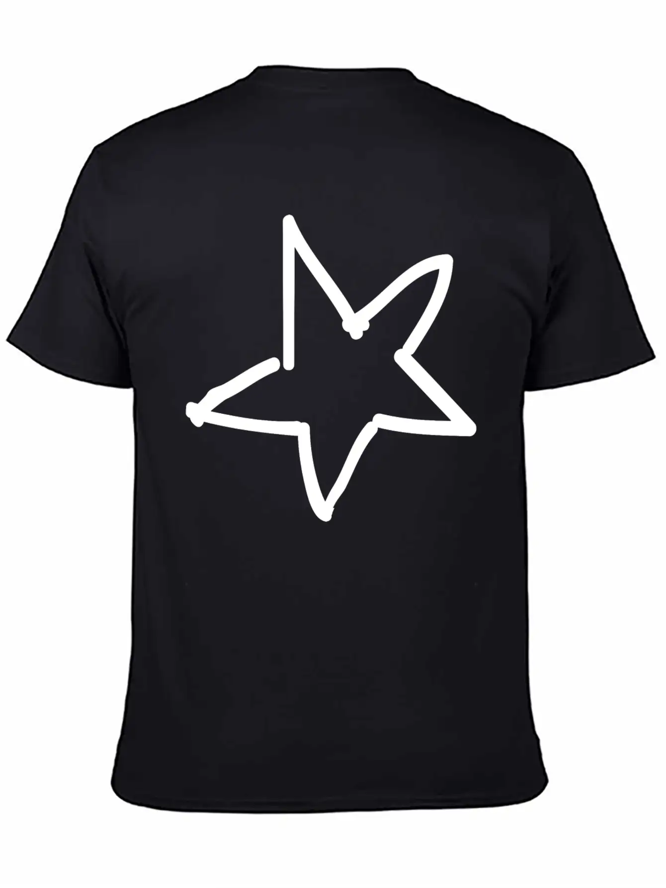 Hand Drawn Star Essential Cotton Tee For Daily Outfits – Unisex Style