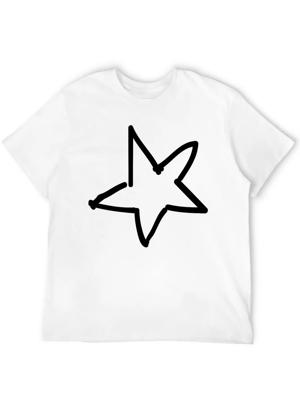 Hand Drawn Star Essential Cotton Tee For Daily Outfits – Unisex Style