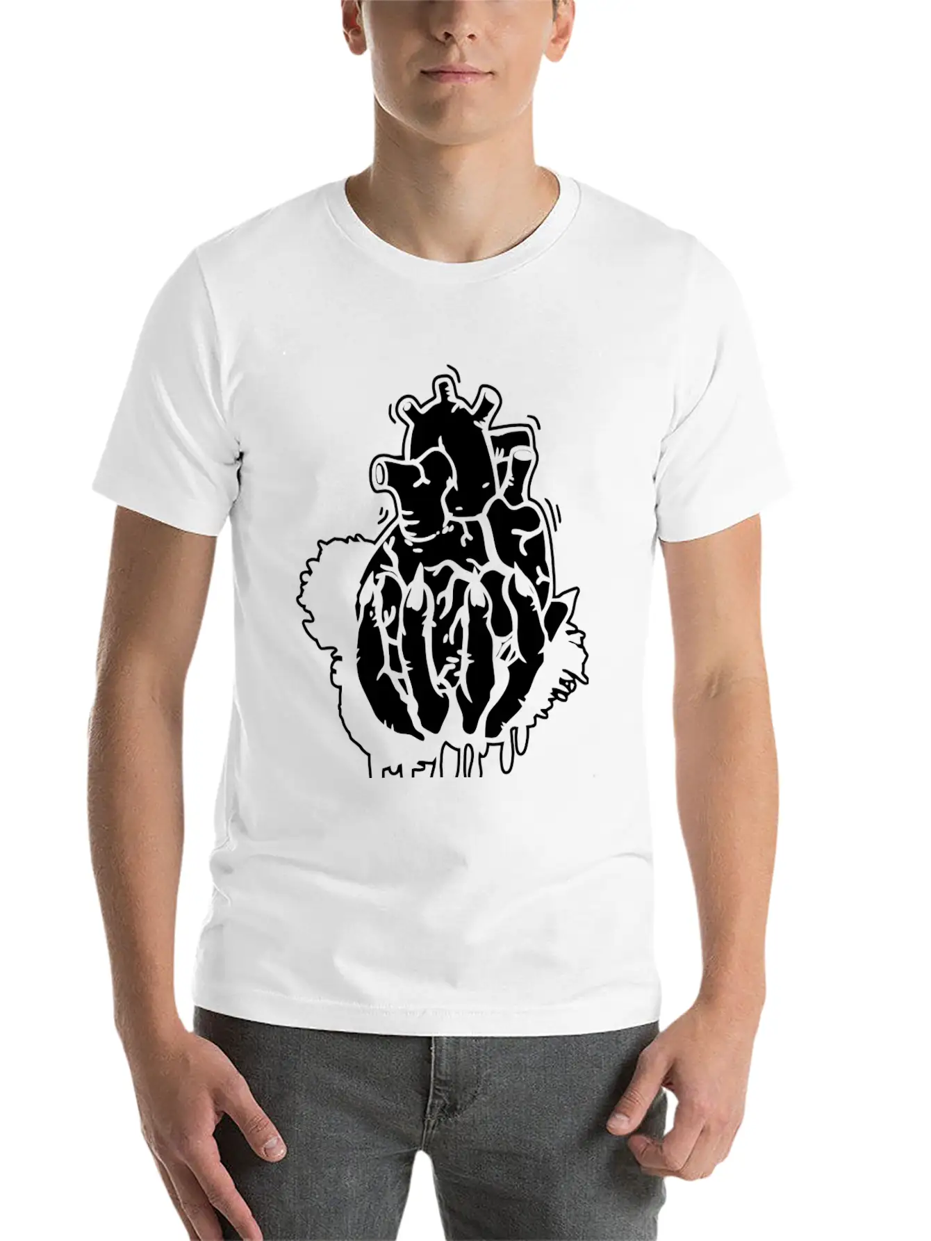Hand Heart Burst Top Breathable Graphic T-Shirt – Perfect For Casual Days