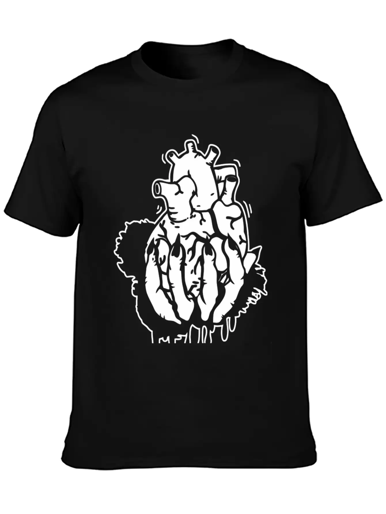 Hand Heart Burst Top Breathable Graphic T-Shirt – Perfect For Casual Days