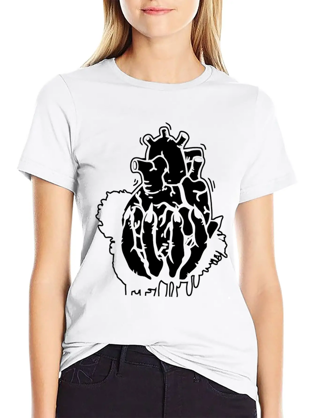 Hand Heart Burst Top Breathable Graphic T-Shirt – Perfect For Casual Days
