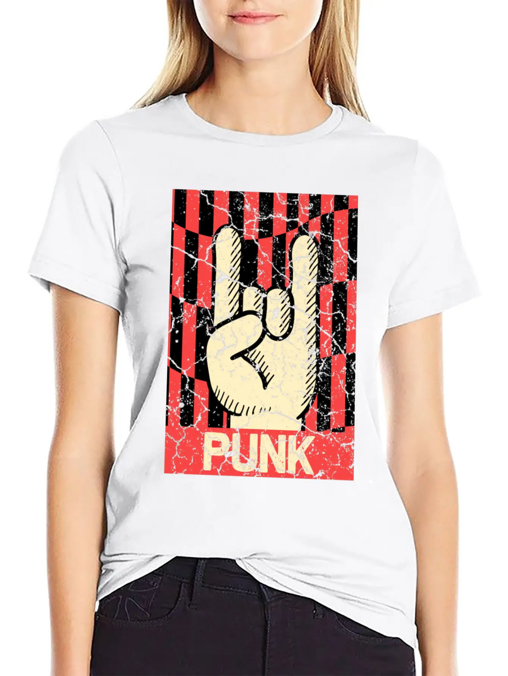 Hands Horn Retro Punk Rock Punks Breathable Graphic T-Shirt – Perfect For Casual Days