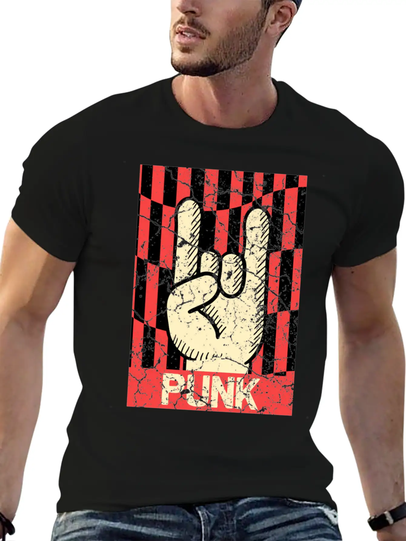 Hands Horn Retro Punk Rock Punks Breathable Graphic T-Shirt – Perfect For Casual Days