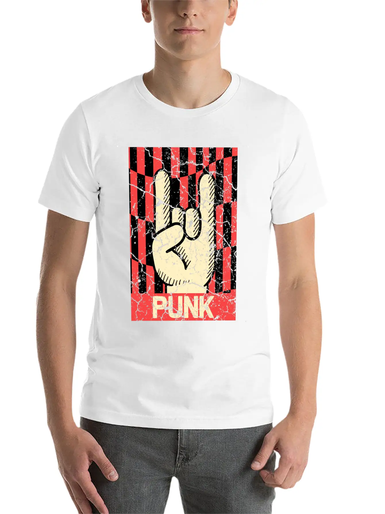 Hands Horn Retro Punk Rock Punks Breathable Graphic T-Shirt – Perfect For Casual Days