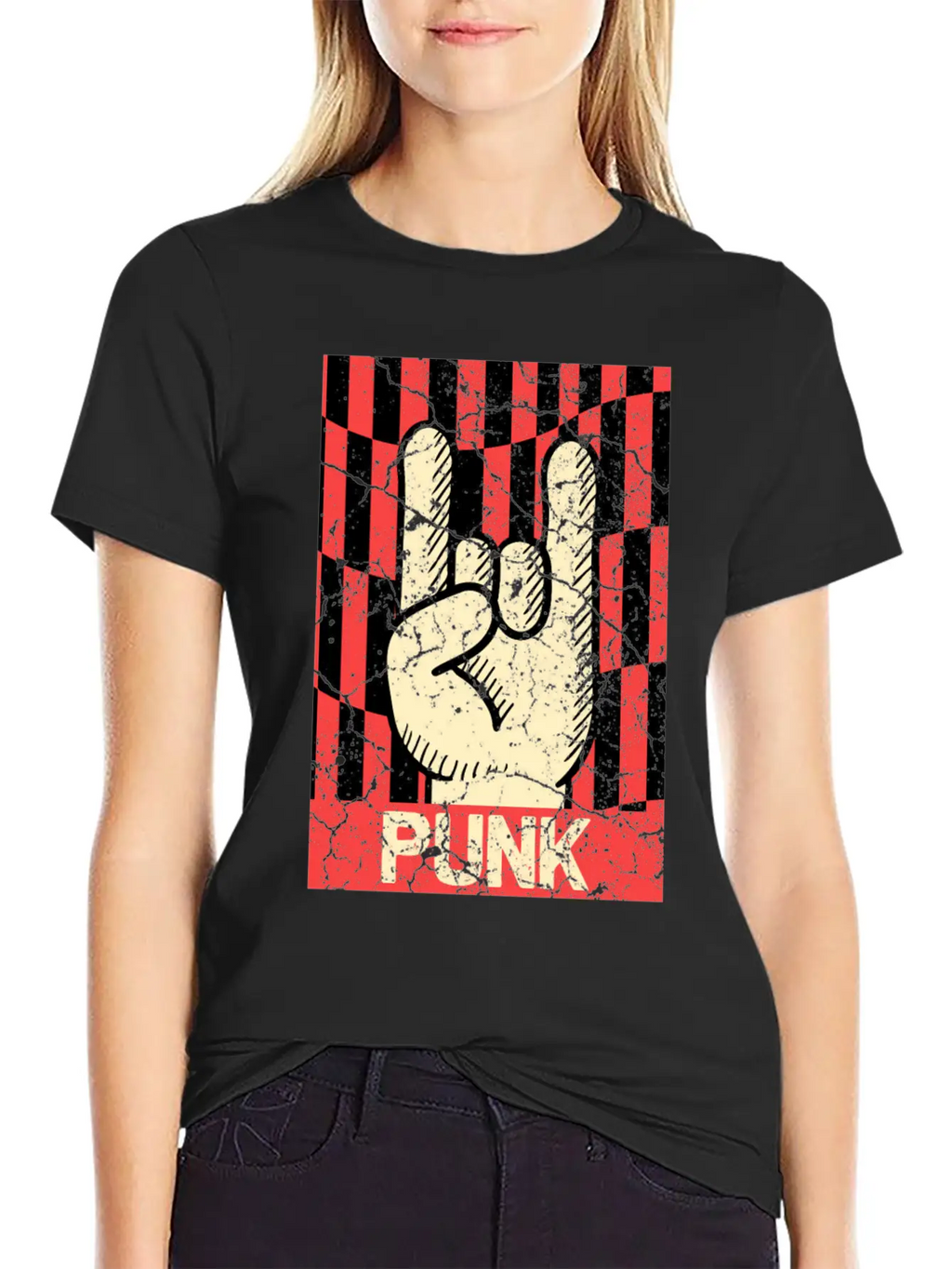 Hands Horn Retro Punk Rock Punks Breathable Graphic T-Shirt – Perfect For Casual Days