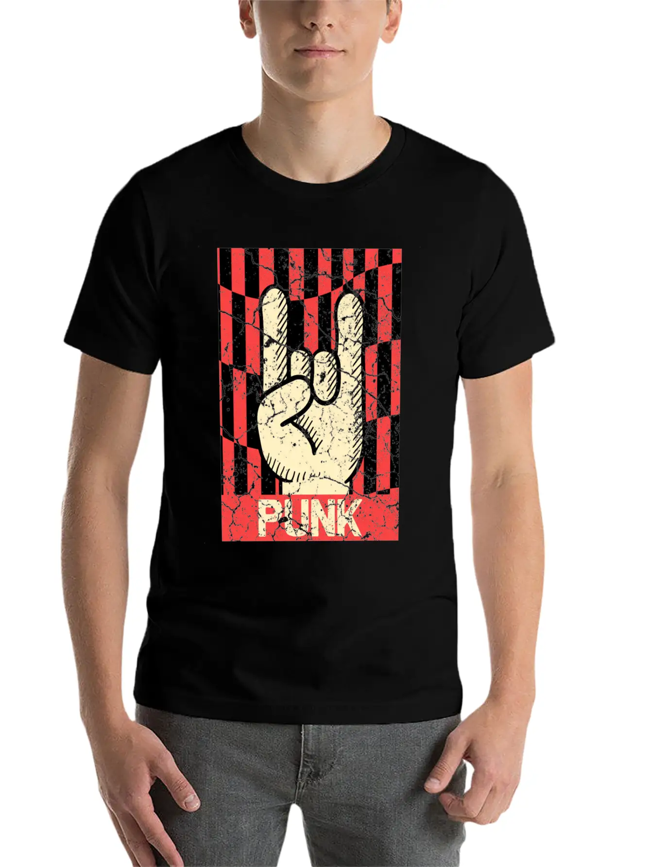 Hands Horn Retro Punk Rock Punks Breathable Graphic T-Shirt – Perfect For Casual Days