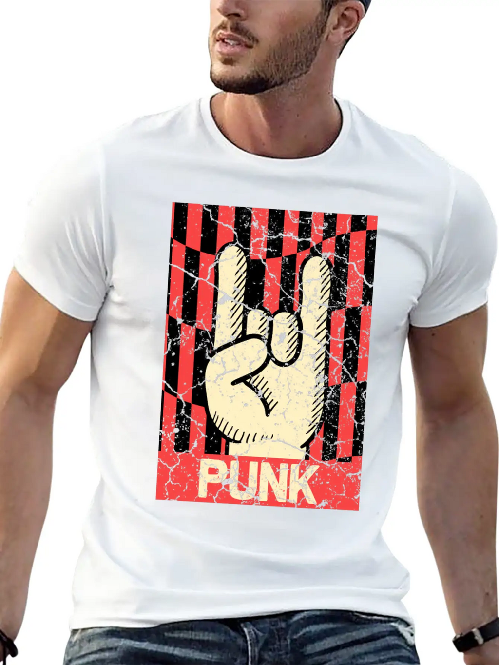 Hands Horn Retro Punk Rock Punks Breathable Graphic T-Shirt – Perfect For Casual Days