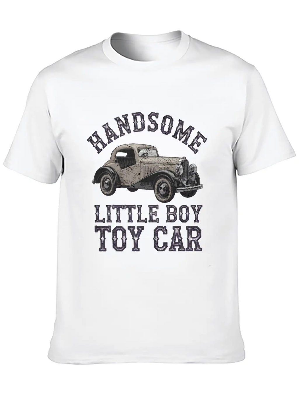 Handsome Little Boy Toy Car Vintage Relaxed Everyday Tee – Lightweight And Durable Cotton