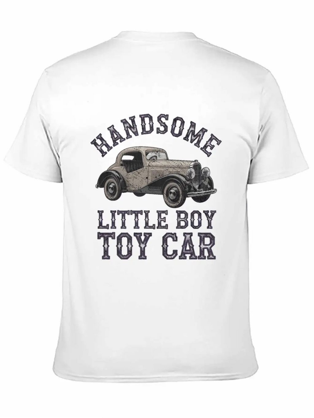 Handsome Little Boy Toy Car Vintage Relaxed Everyday Tee – Lightweight And Durable Cotton
