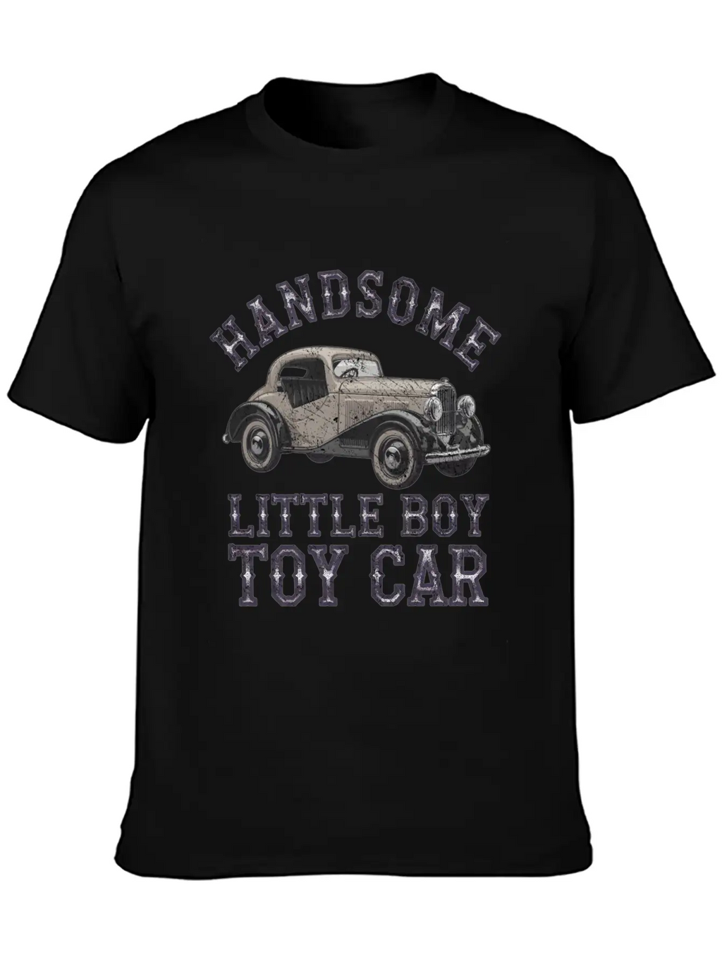 Handsome Little Boy Toy Car Vintage Relaxed Everyday Tee – Lightweight And Durable Cotton