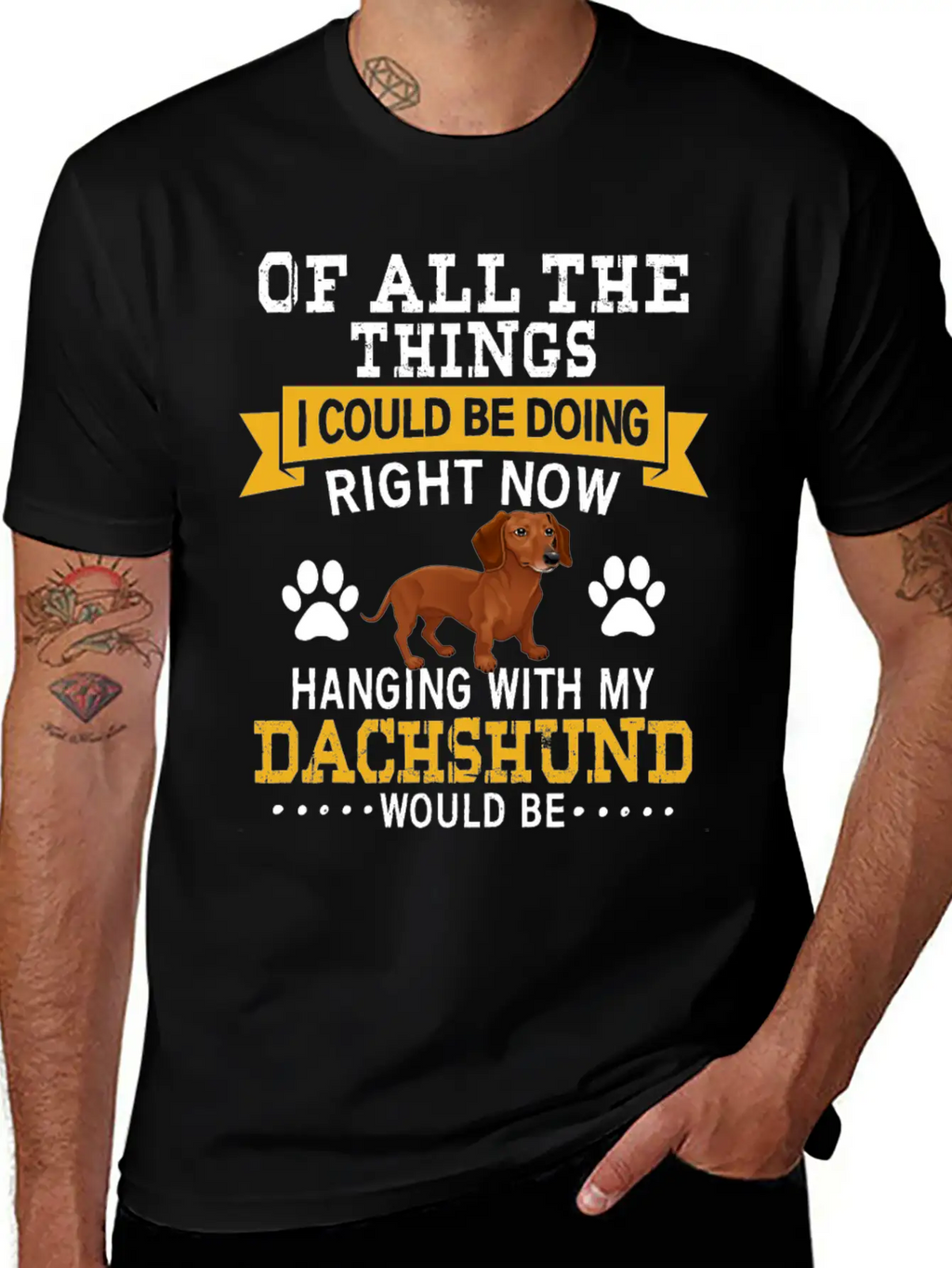 Hanging With My Dachshund Unisex Casual T-Shirt – Clean Design For Daily Comfort
