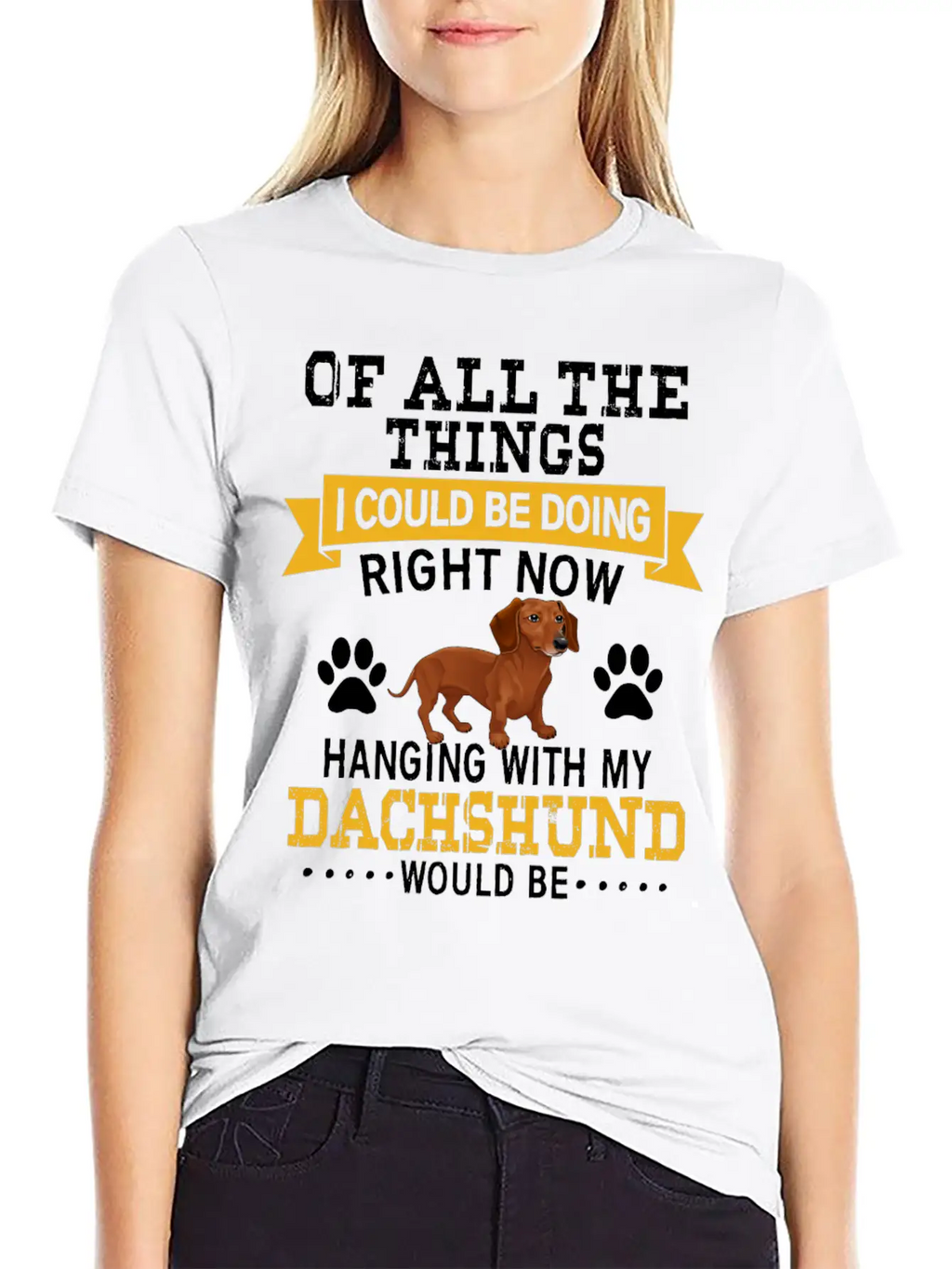 Hanging With My Dachshund Unisex Casual T-Shirt – Clean Design For Daily Comfort