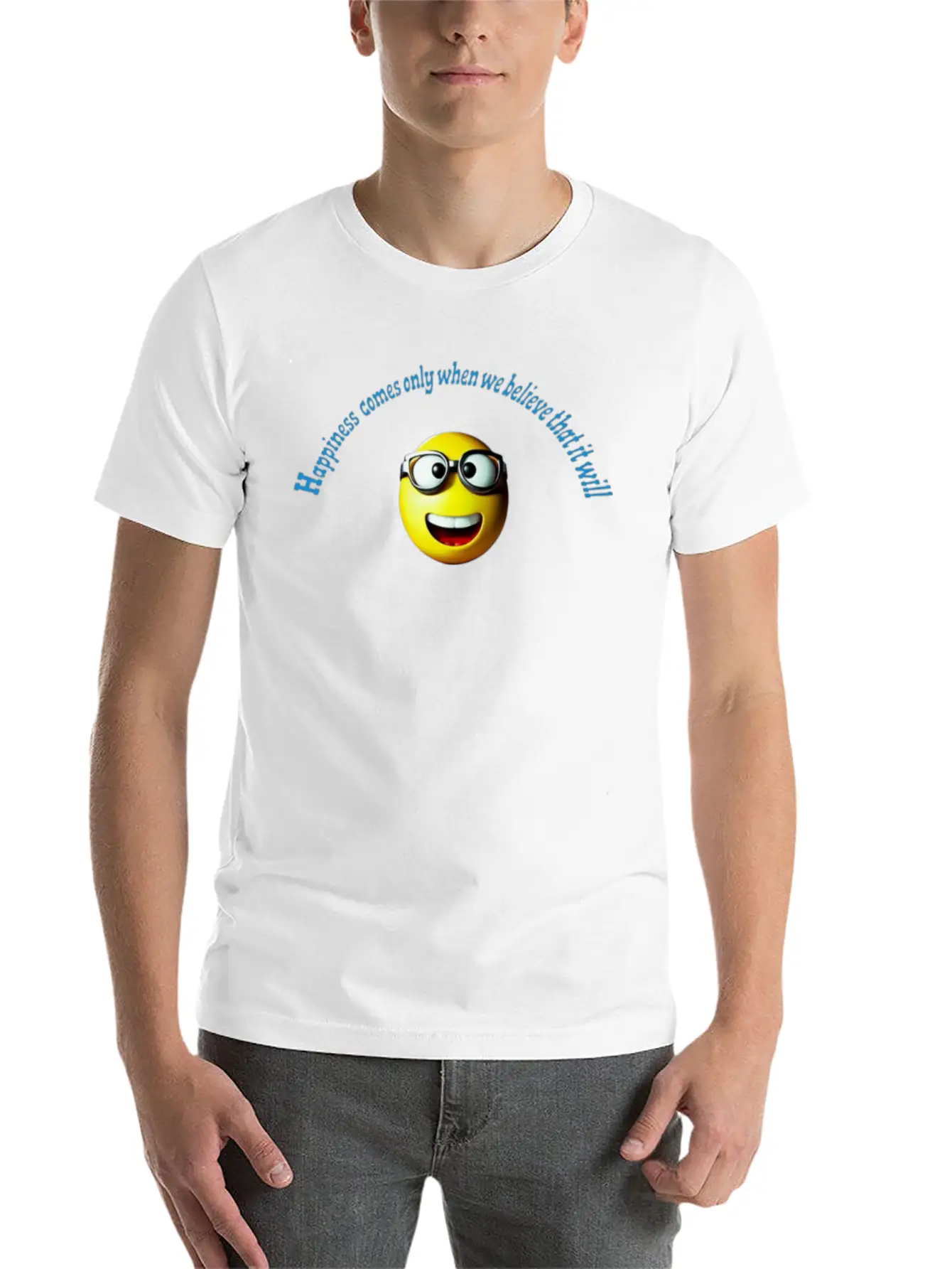 Happiness Breathable Graphic T-Shirt – Perfect For Casual Days