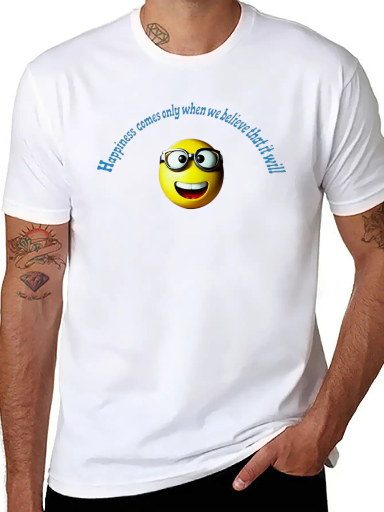 Happiness Breathable Graphic T-Shirt – Perfect For Casual Days