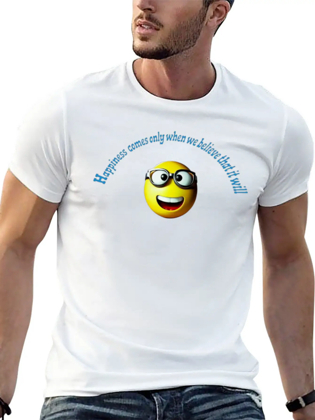 Happiness Breathable Graphic T-Shirt – Perfect For Casual Days