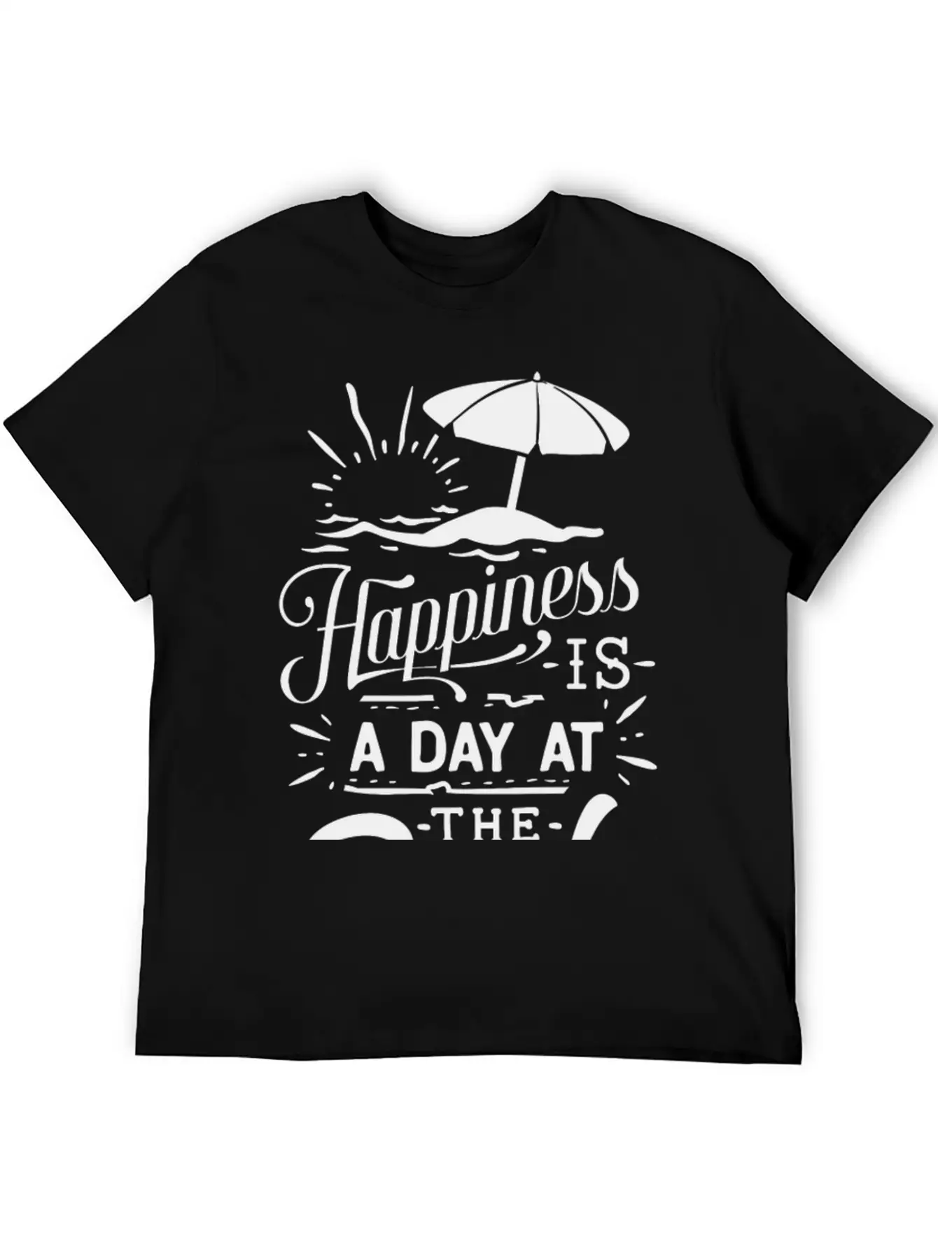 Happiness Is A Day At The Beach Basic Graphic T-Shirt – Daily Comfort In Soft Cotton