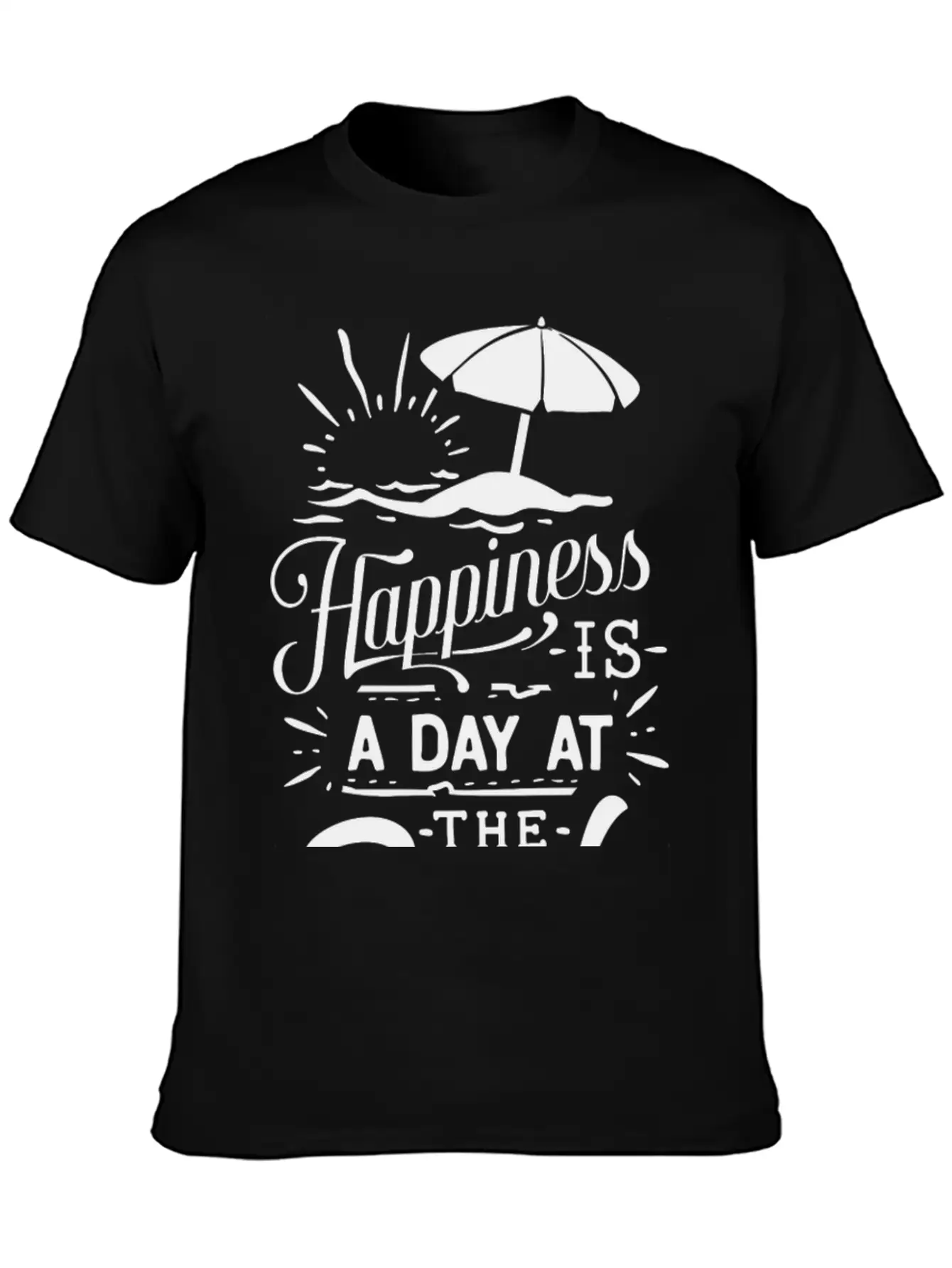 Happiness Is A Day At The Beach Basic Graphic T-Shirt – Daily Comfort In Soft Cotton