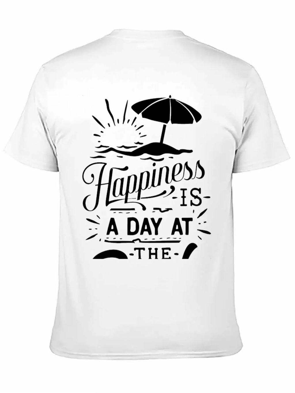 Happiness Is A Day At The Beach Basic Graphic T-Shirt – Daily Comfort In Soft Cotton