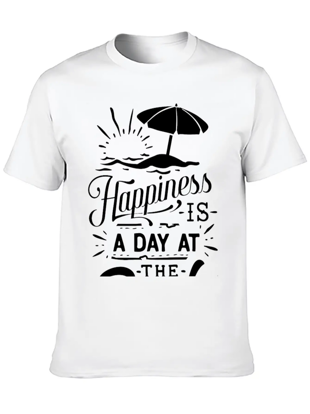 Happiness Is A Day At The Beach Basic Graphic T-Shirt – Daily Comfort In Soft Cotton