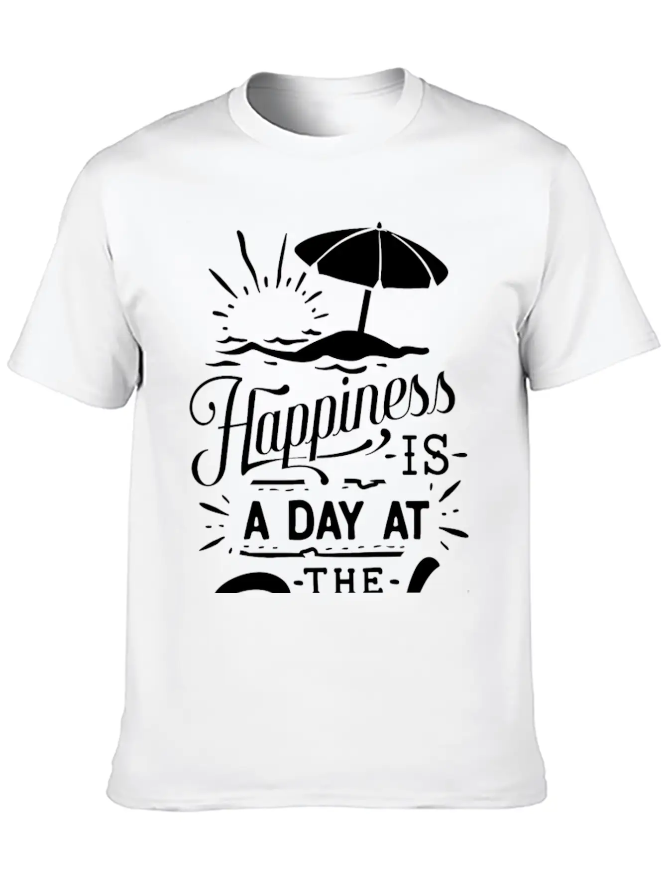 Happiness Is A Day At The Beach Basic Graphic T-Shirt – Daily Comfort In Soft Cotton
