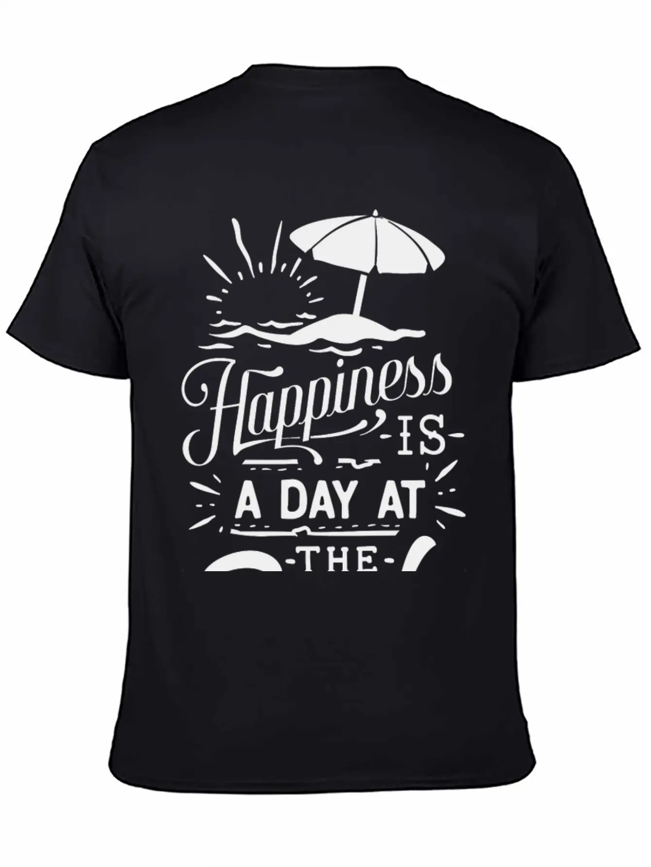 Happiness Is A Day At The Beach Basic Graphic T-Shirt – Daily Comfort In Soft Cotton