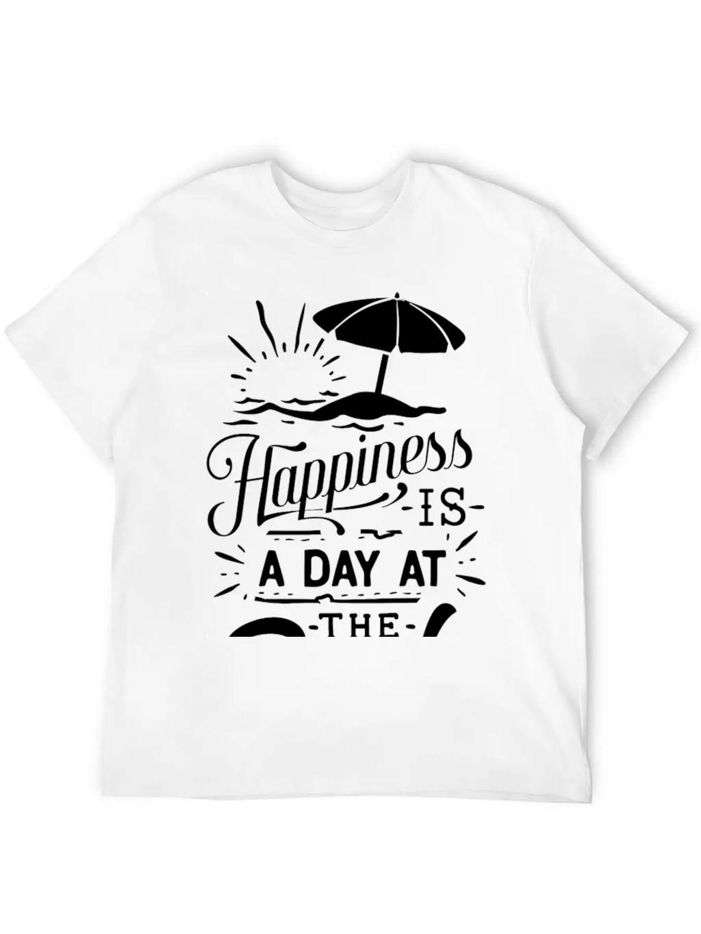 Happiness Is A Day At The Beach Basic Graphic T-Shirt – Daily Comfort In Soft Cotton
