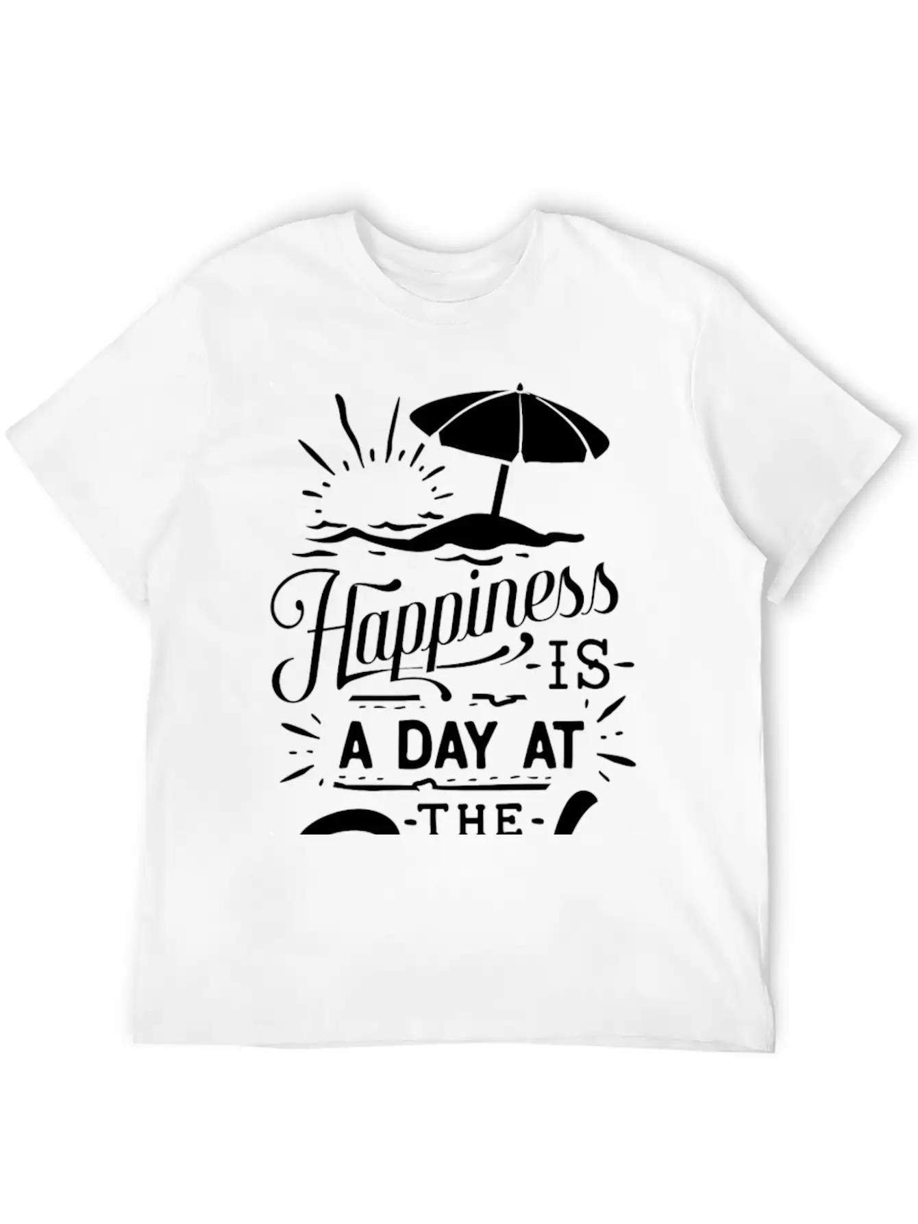 Happiness Is A Day At The Beach Basic Graphic T-Shirt – Daily Comfort In Soft Cotton