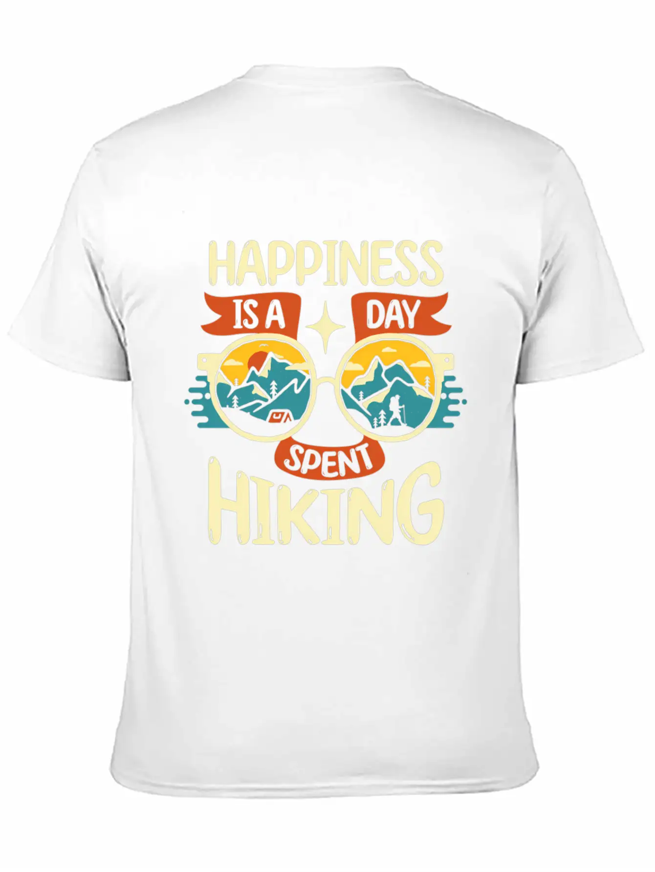 Happiness Is A Day Nt Hiking Mountains Hike Breathable Soft Cotton T-Shirt – Timeless Casual Look