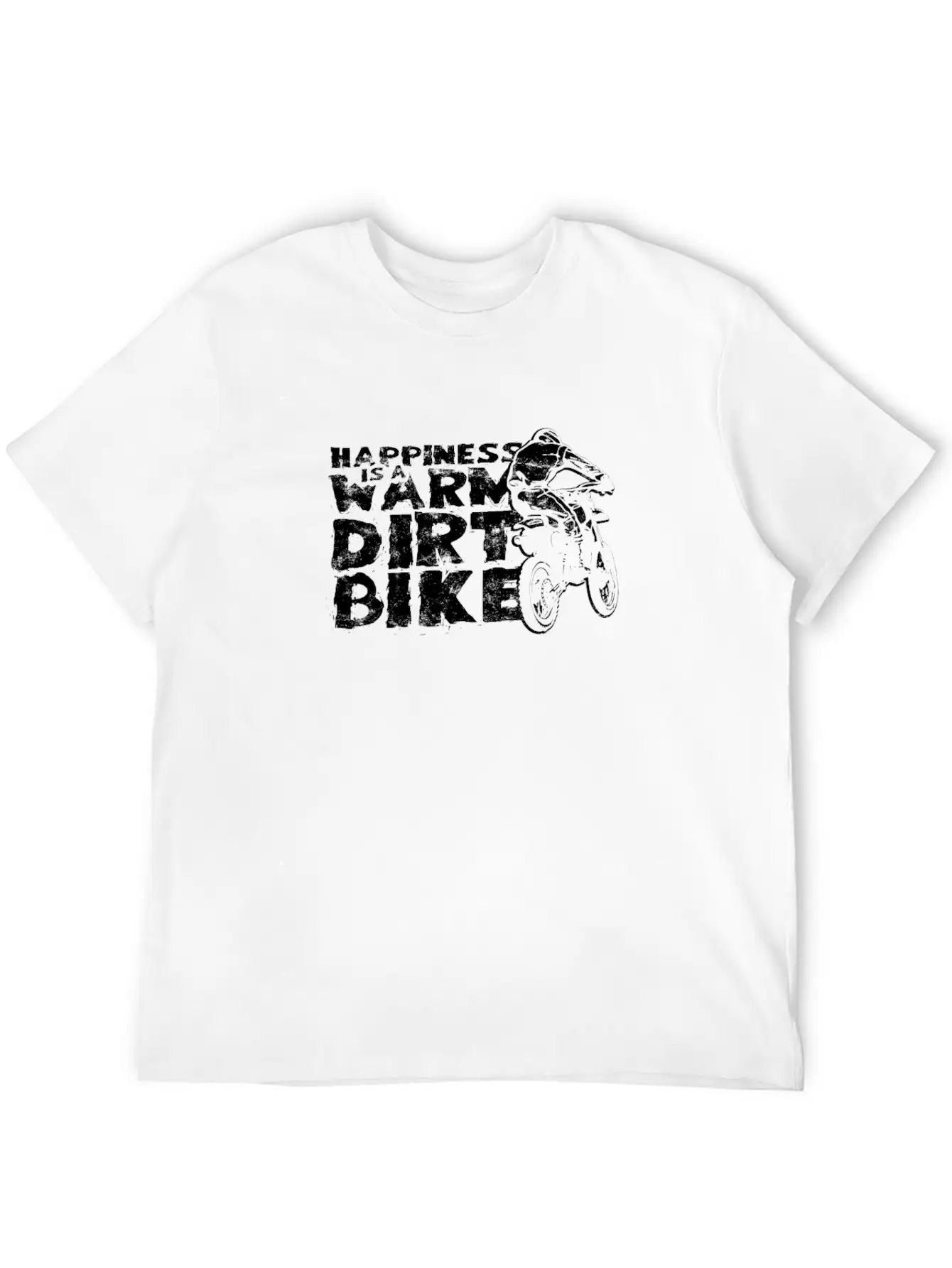 Happiness Is A Warm Dirt Bike - Dirt Bike Relaxed Everyday Tee – Lightweight And Durable Cotton