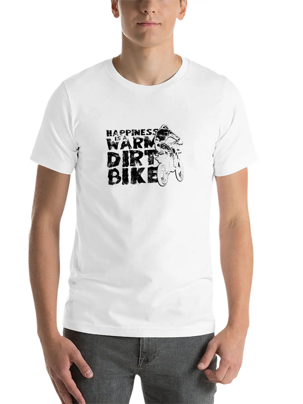 Happiness Is A Warm Dirt Bike - Dirt Bike Relaxed Everyday Tee – Lightweight And Durable Cotton