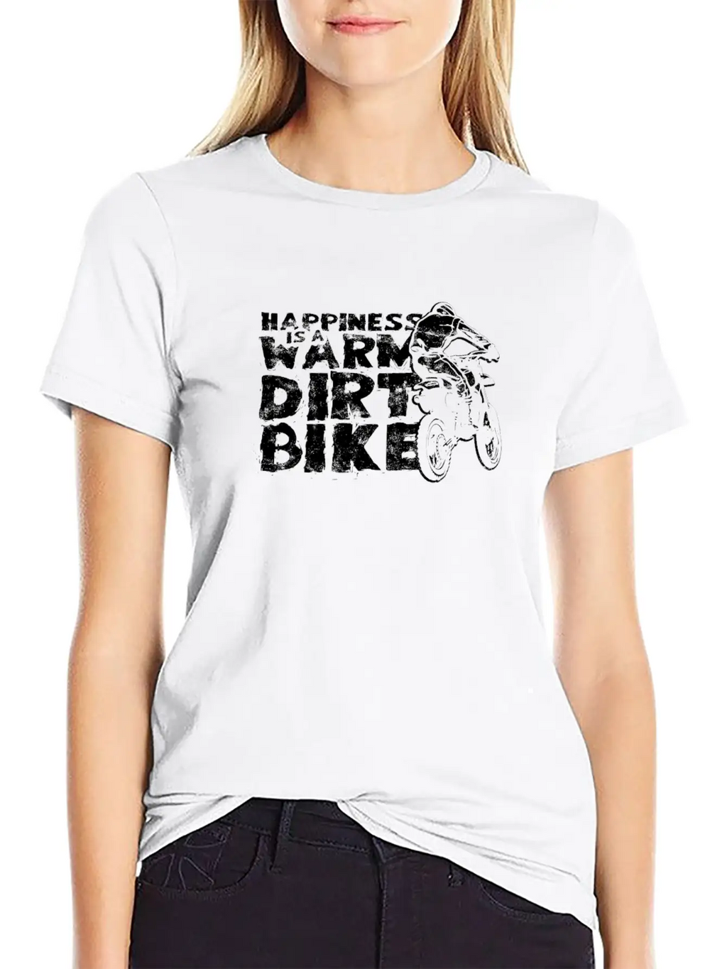 Happiness Is A Warm Dirt Bike - Dirt Bike Relaxed Everyday Tee – Lightweight And Durable Cotton