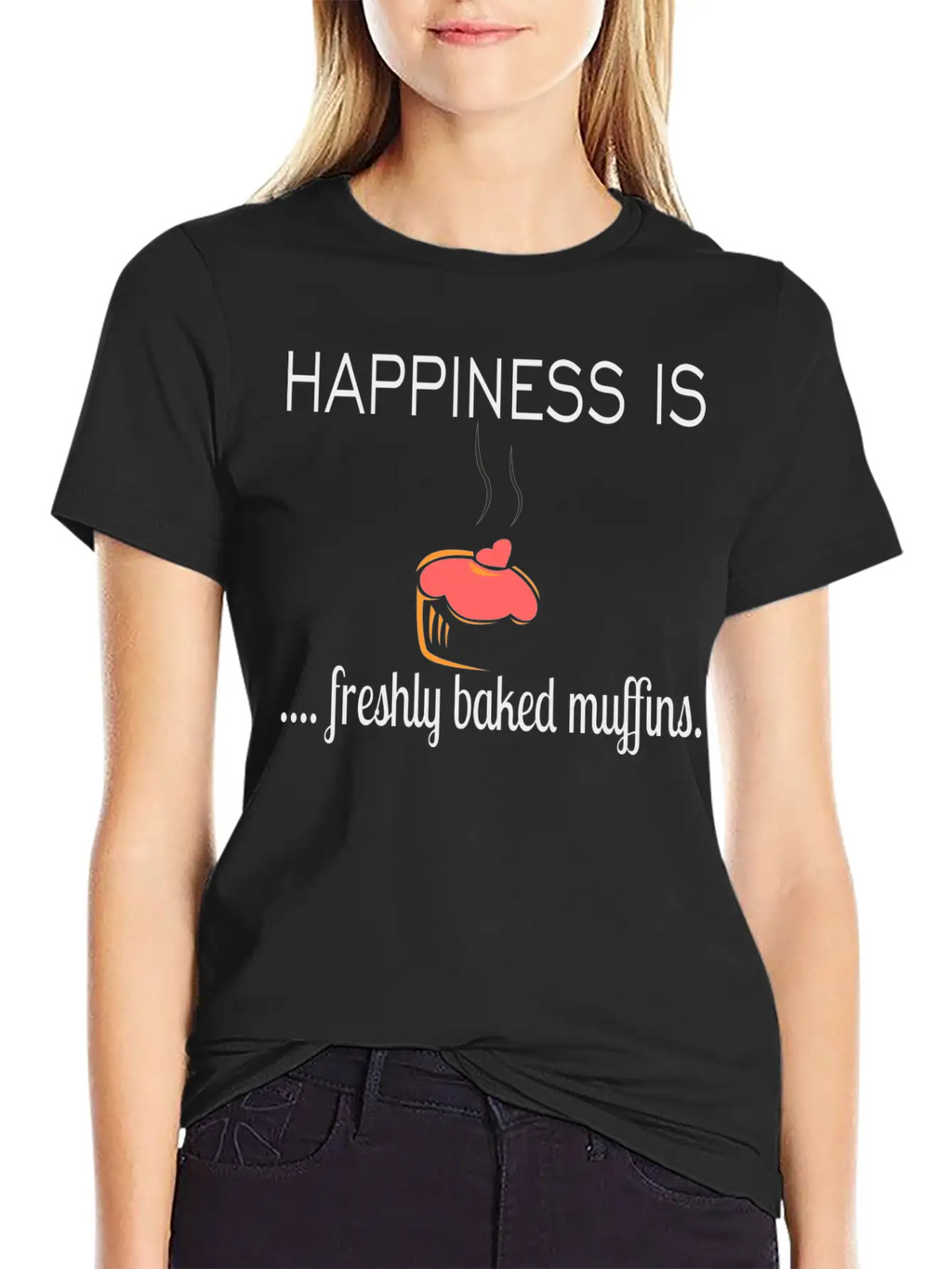 Happiness Is Basic Graphic T-Shirt – Daily Comfort In Soft Cotton