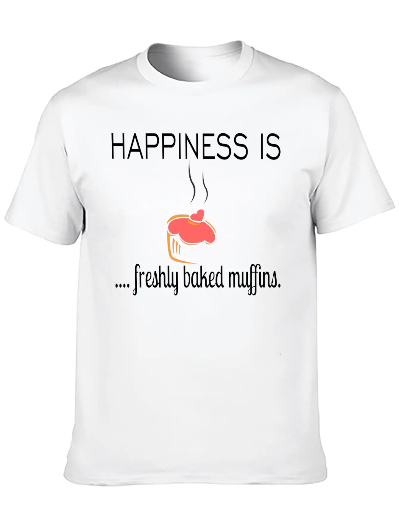 Happiness Is Basic Graphic T-Shirt – Daily Comfort In Soft Cotton