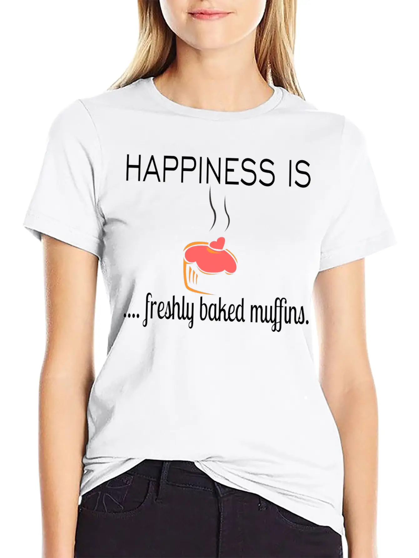 Happiness Is Basic Graphic T-Shirt – Daily Comfort In Soft Cotton