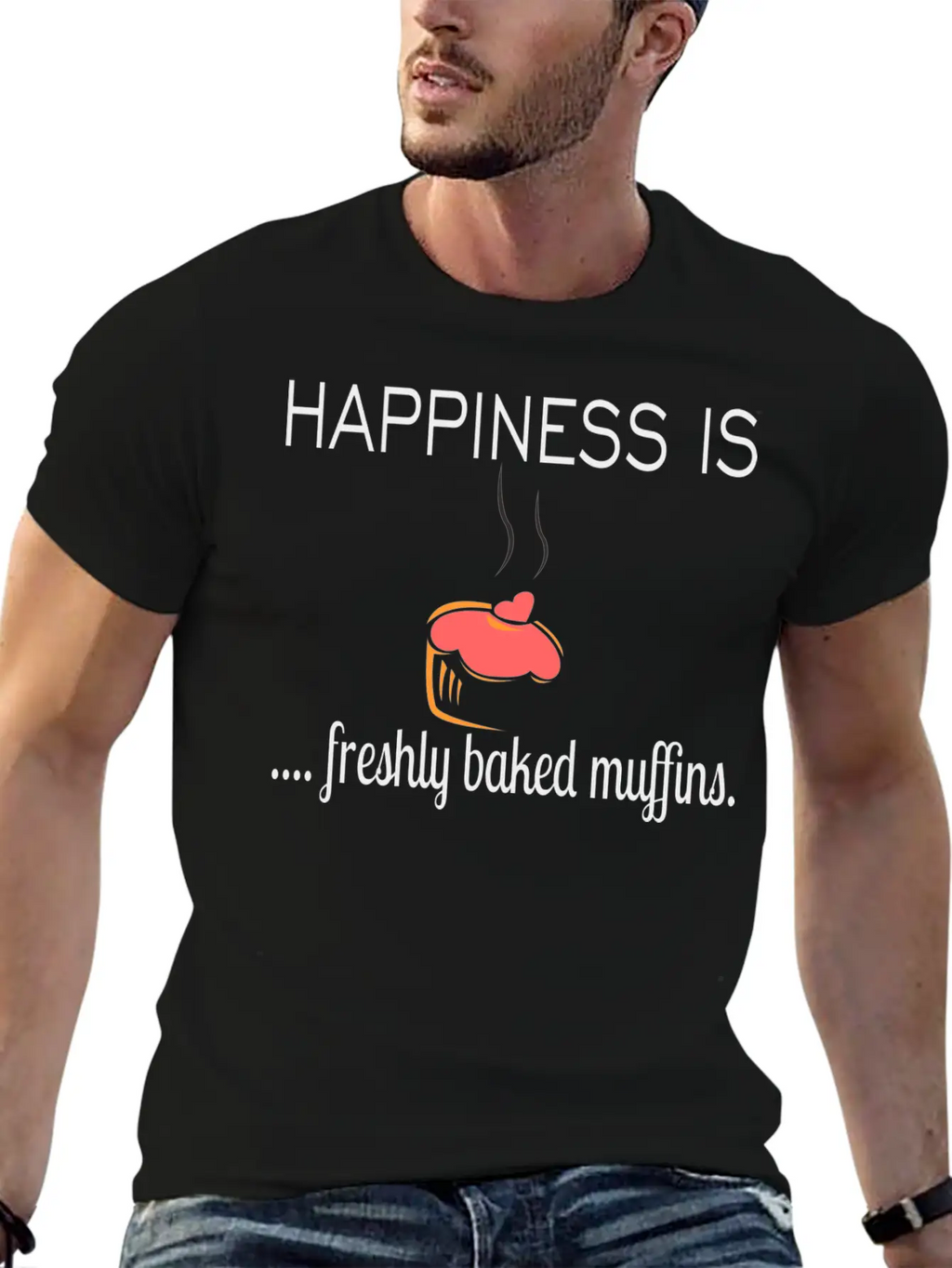 Happiness Is Basic Graphic T-Shirt – Daily Comfort In Soft Cotton