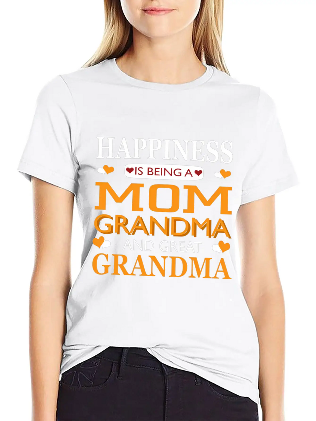 Happiness Is Being A Mom Grandma And Great Grandma Breathable Graphic T-Shirt – Perfect For Casual Days