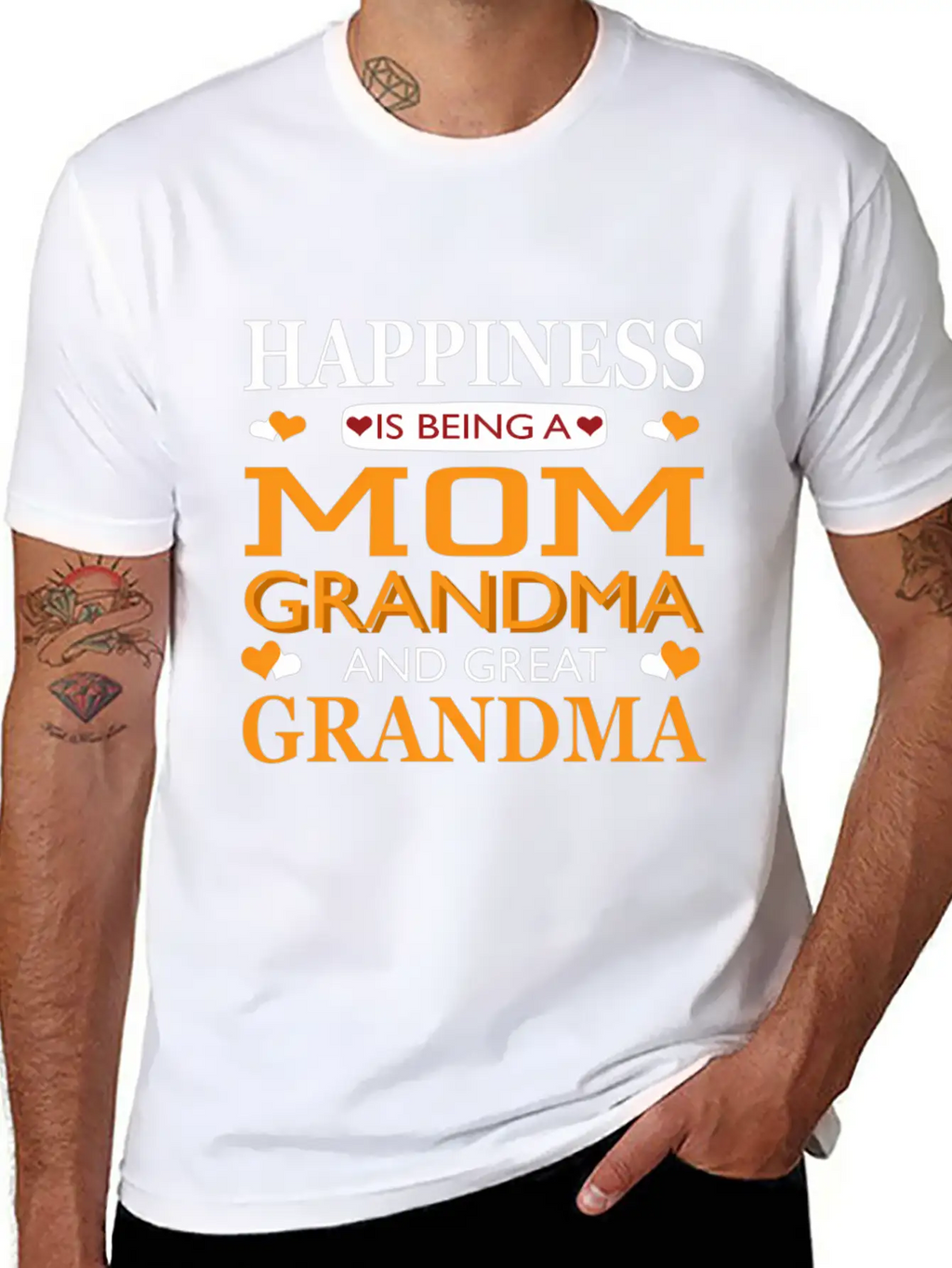 Happiness Is Being A Mom Grandma And Great Grandma Breathable Graphic T-Shirt – Perfect For Casual Days