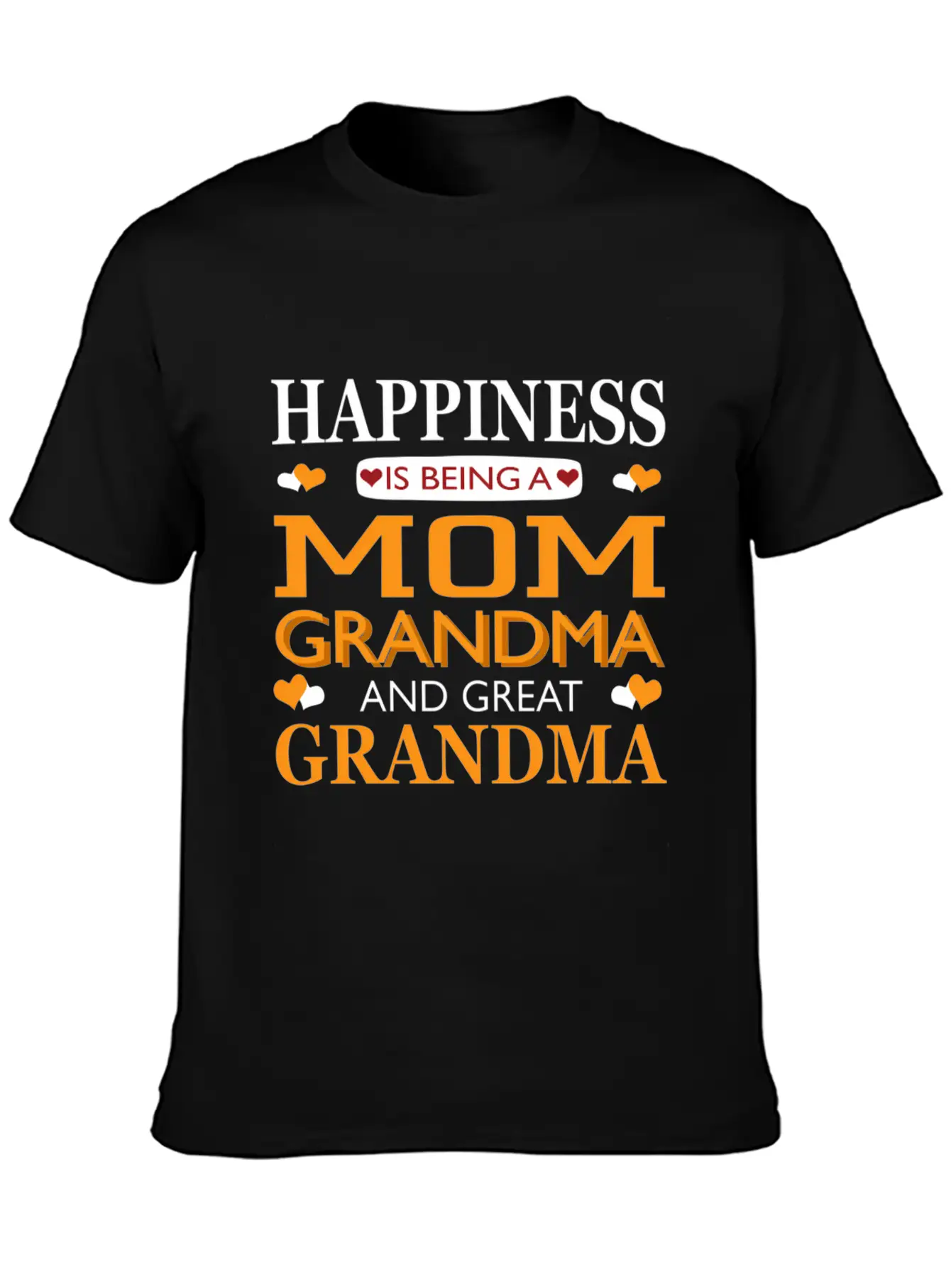 Happiness Is Being A Mom Grandma And Great Grandma Breathable Graphic T-Shirt – Perfect For Casual Days