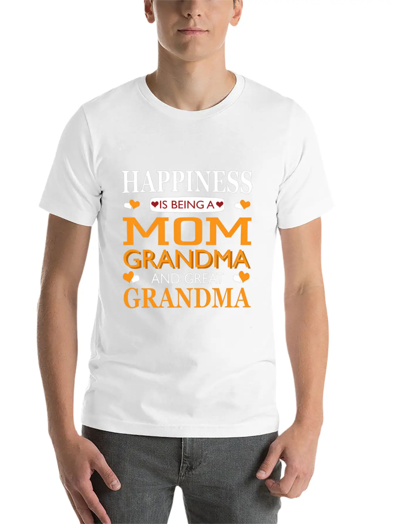 Happiness Is Being A Mom Grandma And Great Grandma Breathable Graphic T-Shirt – Perfect For Casual Days