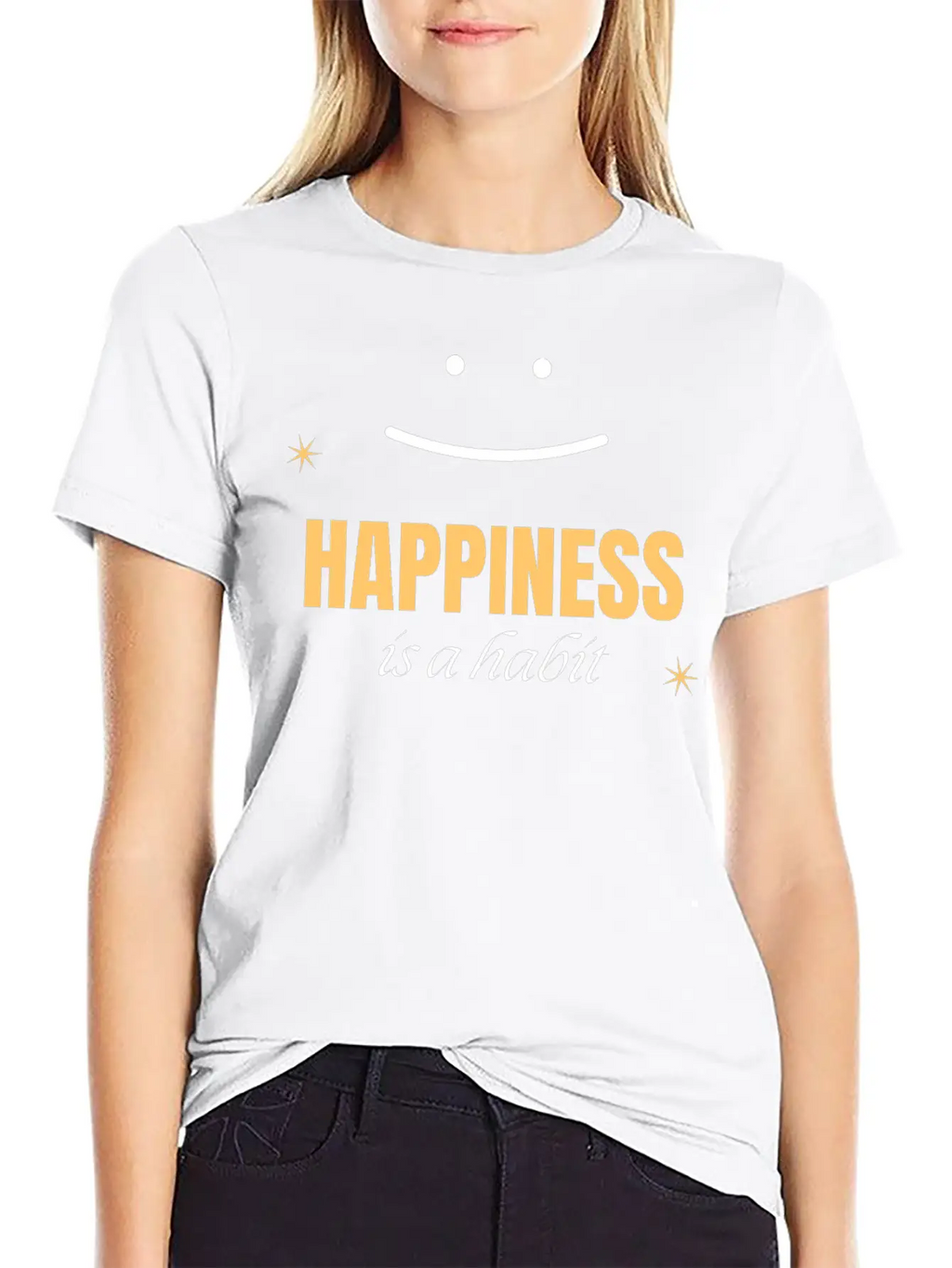 Happiness Is Habit Breathable Soft Cotton T-Shirt – Timeless Casual Look