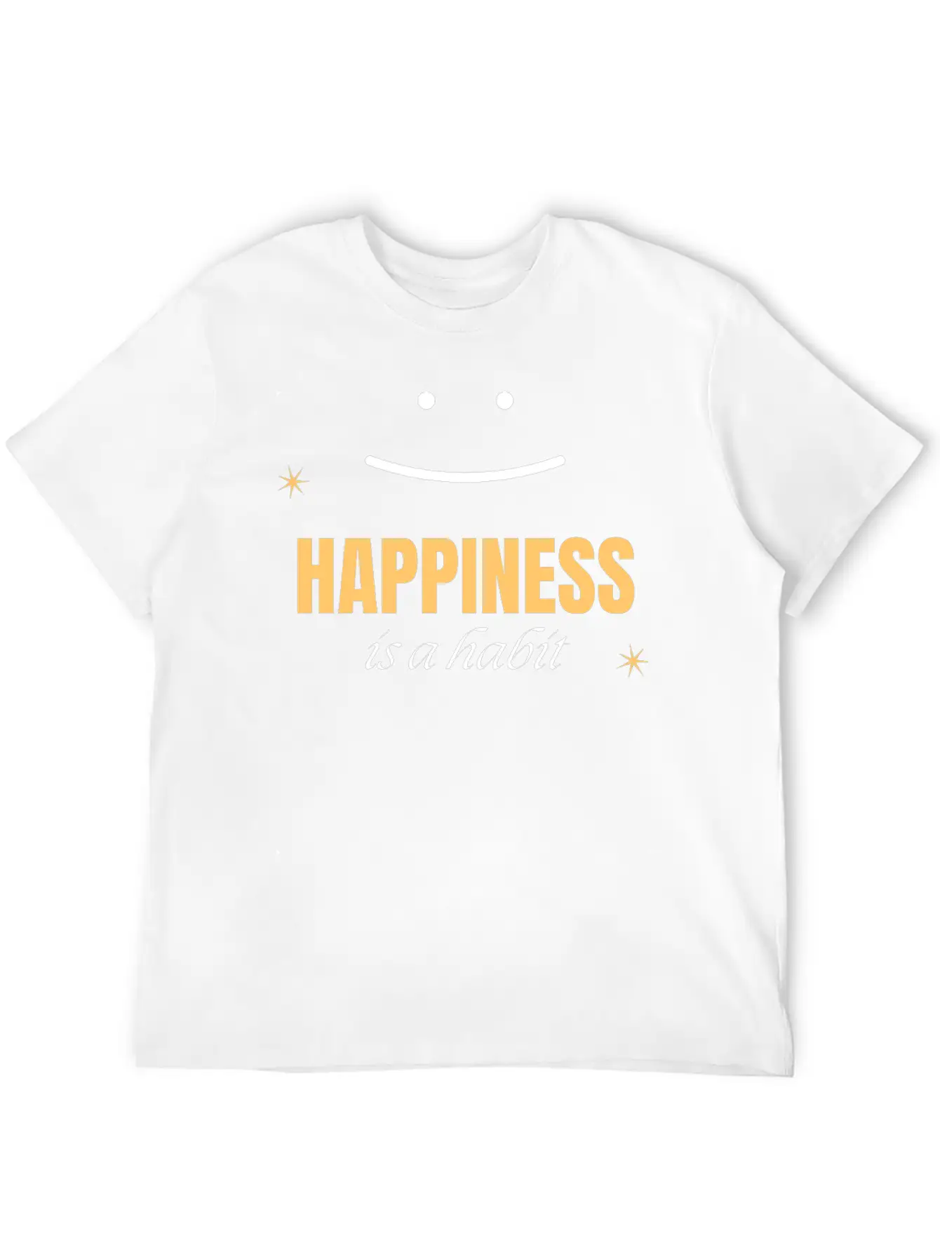 Happiness Is Habit Breathable Soft Cotton T-Shirt – Timeless Casual Look
