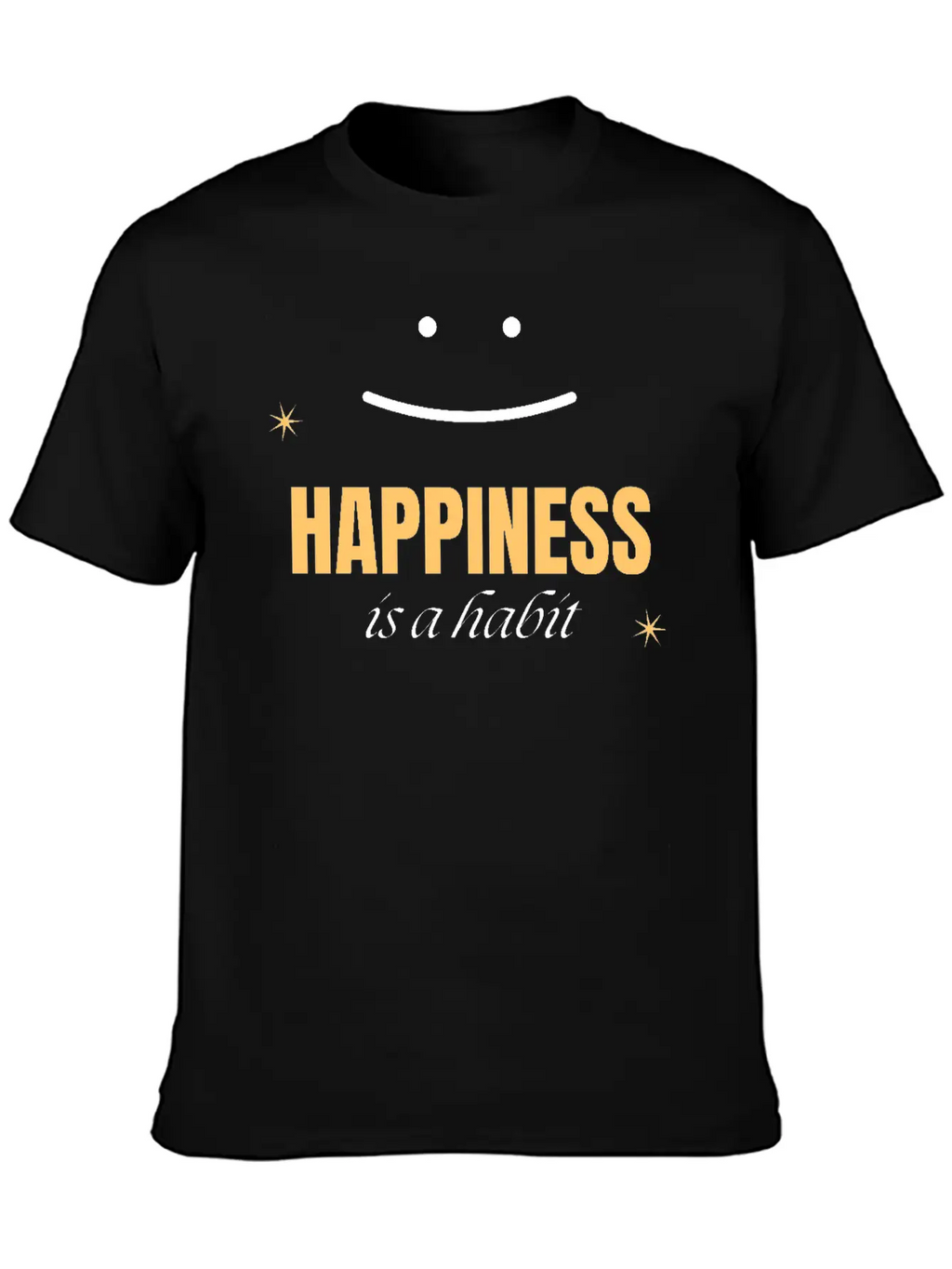 Happiness Is Habit Breathable Soft Cotton T-Shirt – Timeless Casual Look