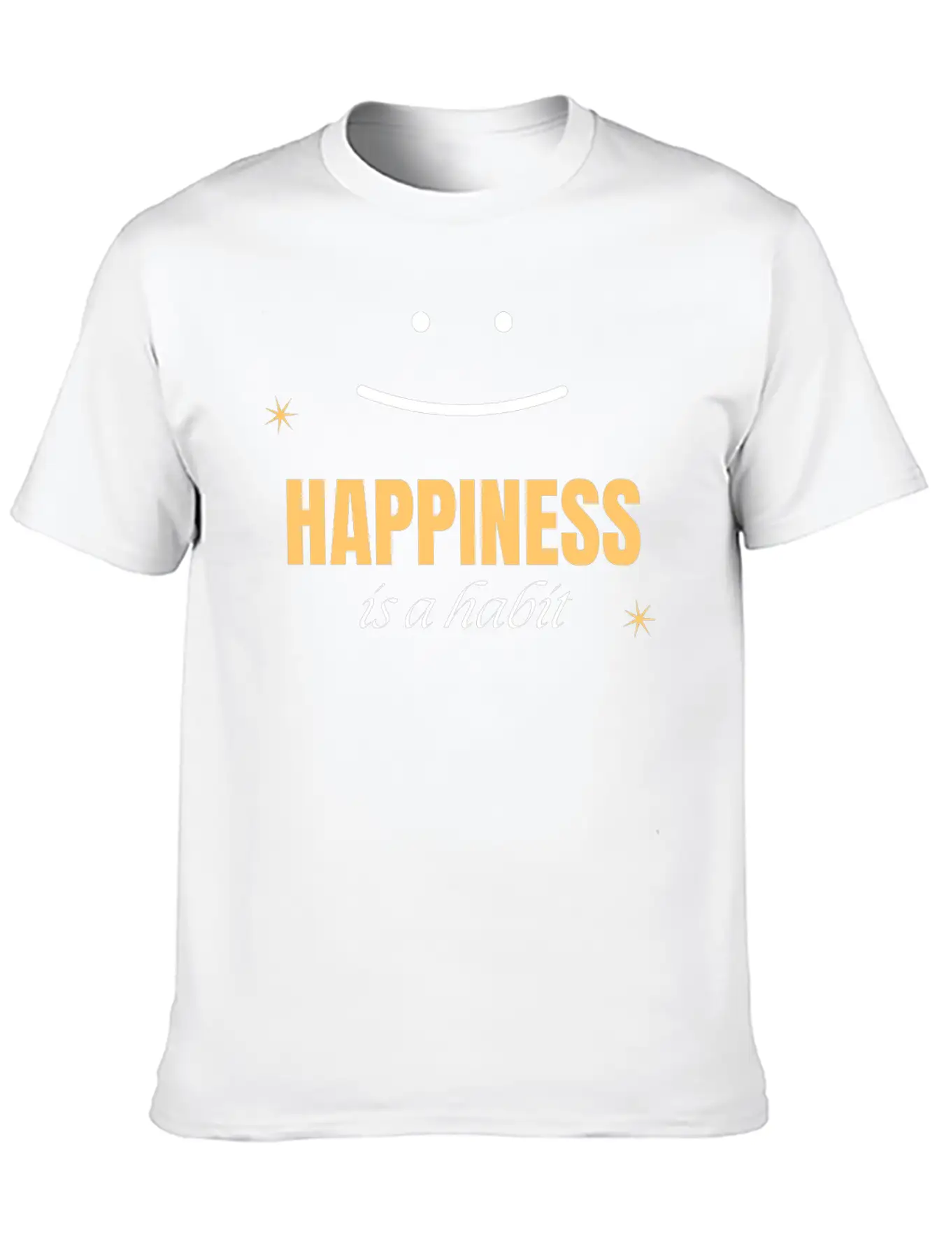 Happiness Is Habit Breathable Soft Cotton T-Shirt – Timeless Casual Look