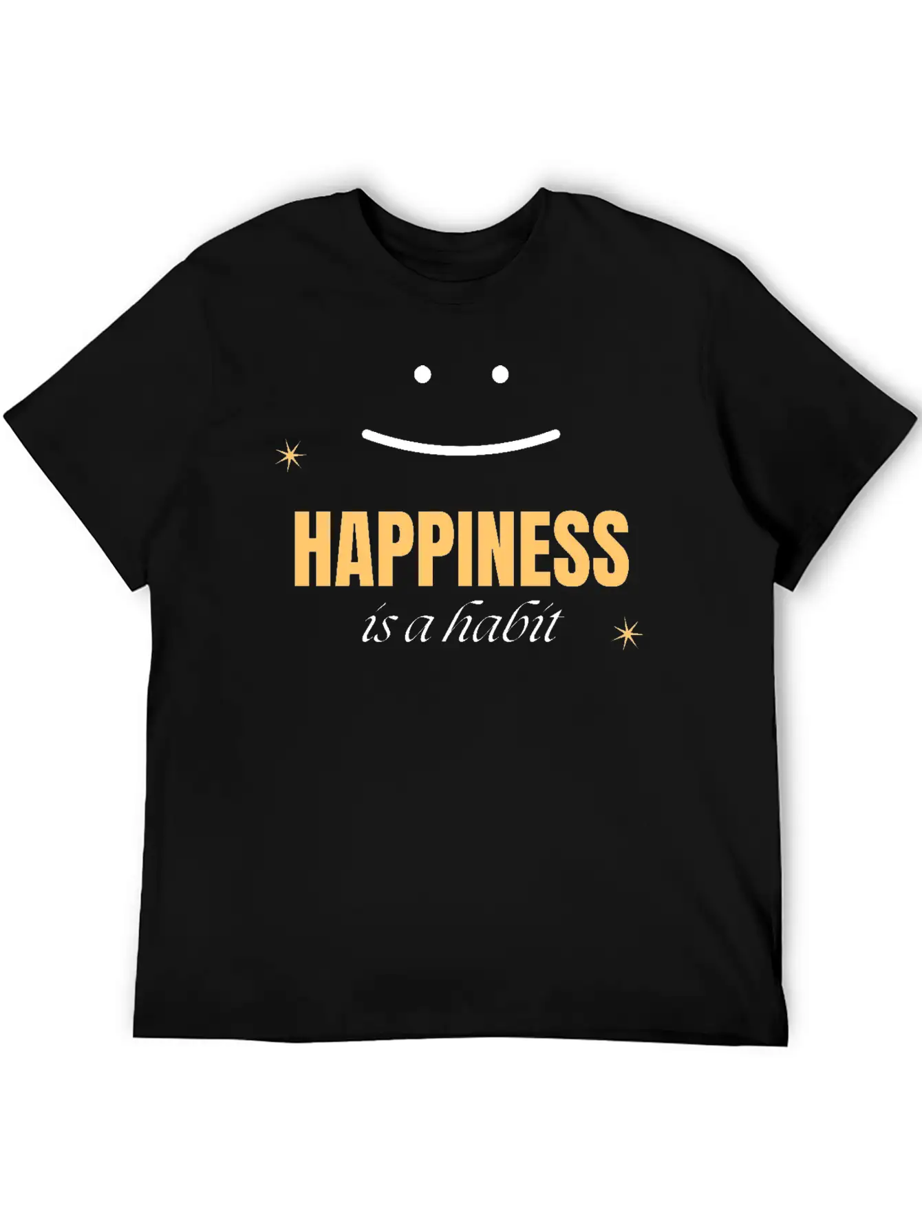 Happiness Is Habit Breathable Soft Cotton T-Shirt – Timeless Casual Look