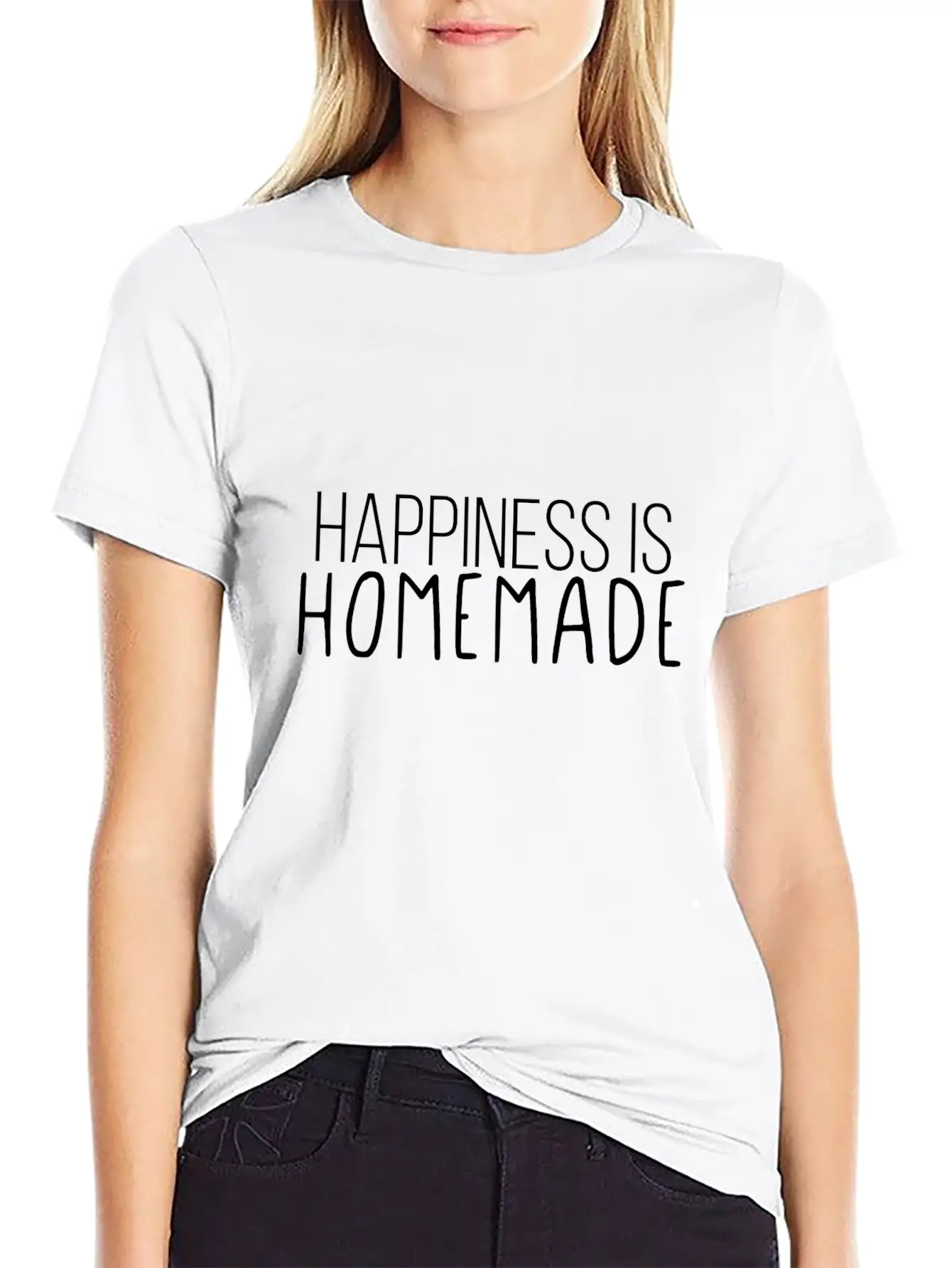 Happiness Is Homemade Basic Graphic T-Shirt – Daily Comfort In Soft Cotton