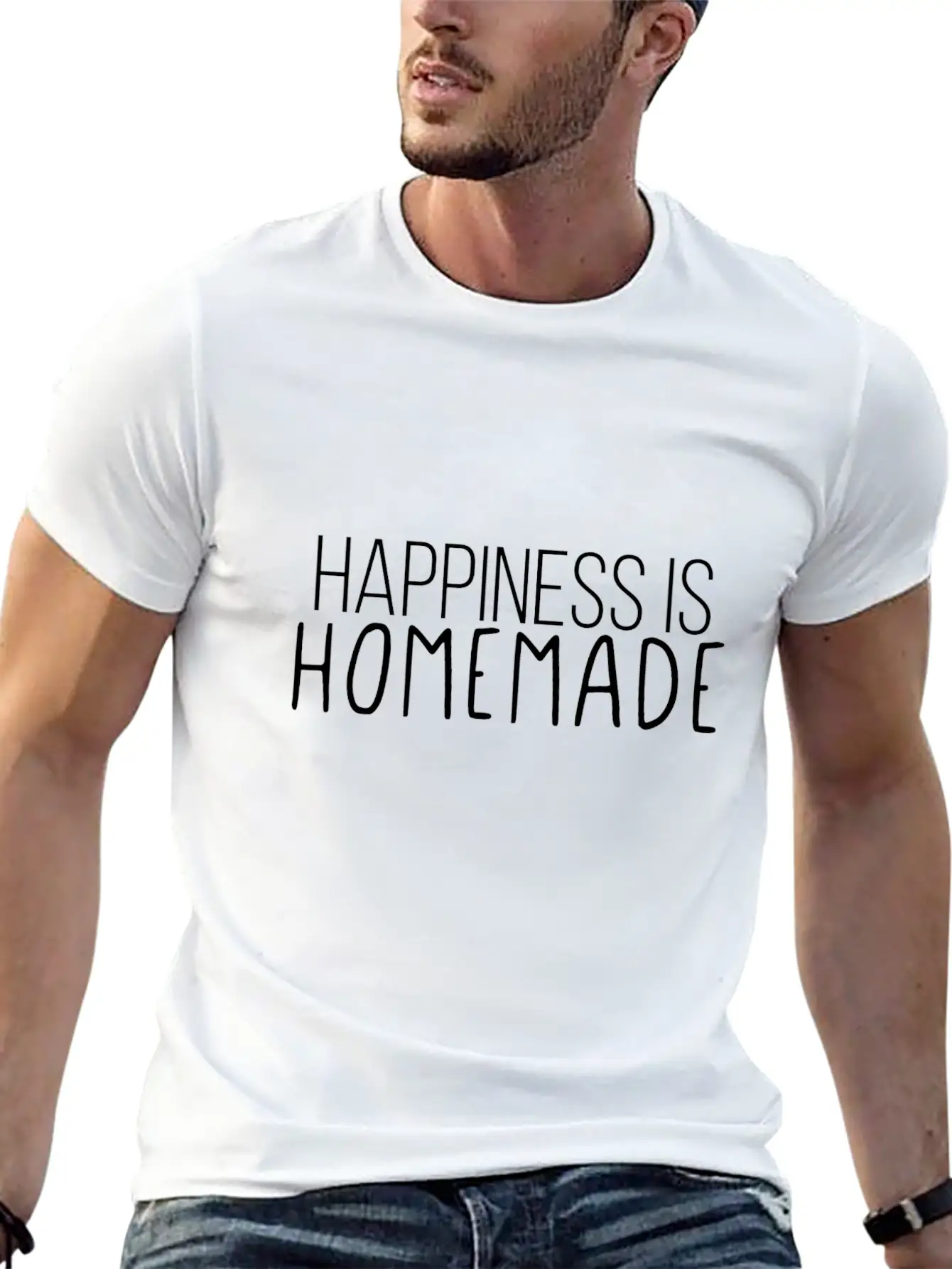 Happiness Is Homemade Basic Graphic T-Shirt – Daily Comfort In Soft Cotton