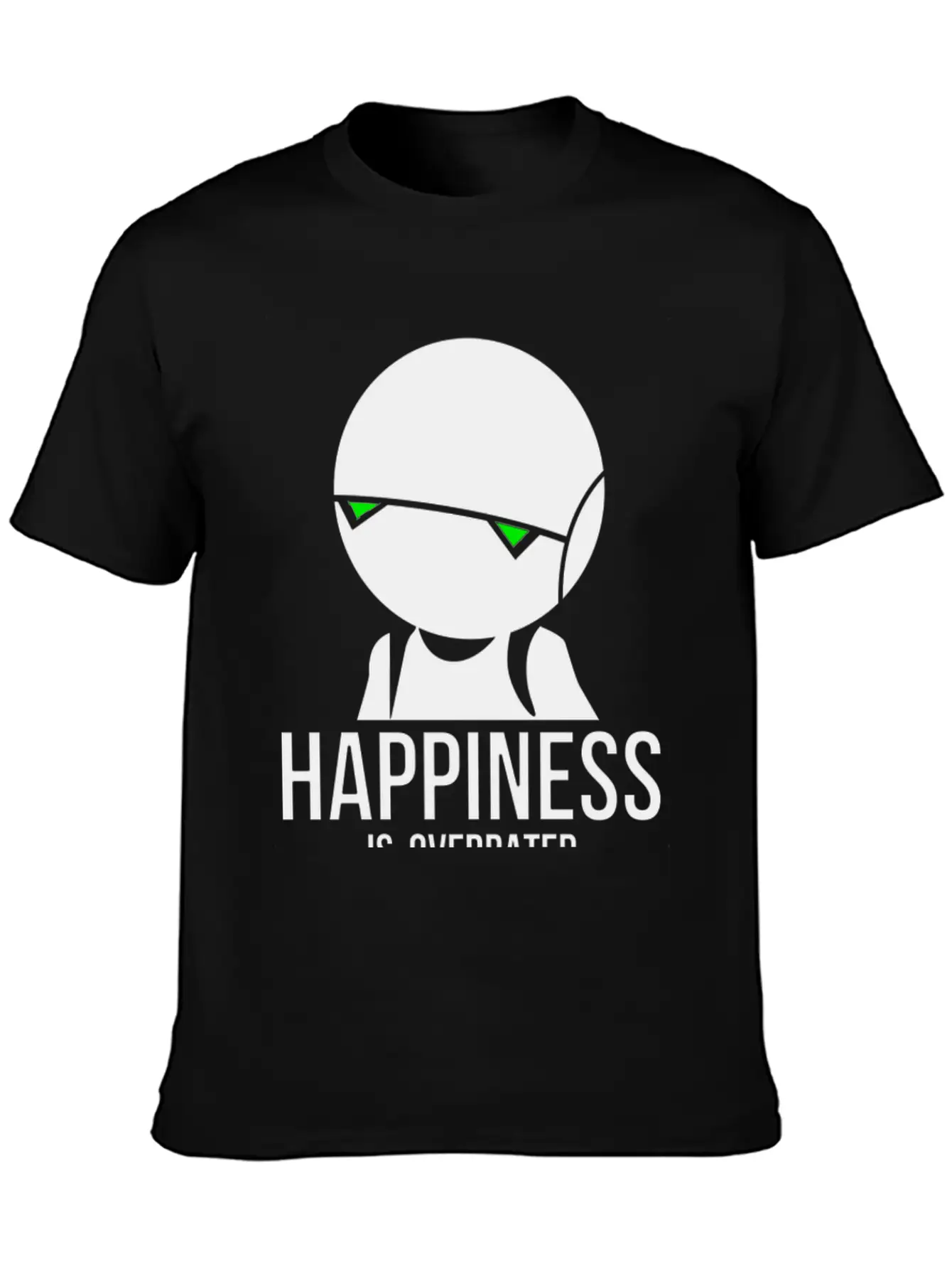 Happiness Is Overated Breathable Soft Cotton T-Shirt – Timeless Casual Look