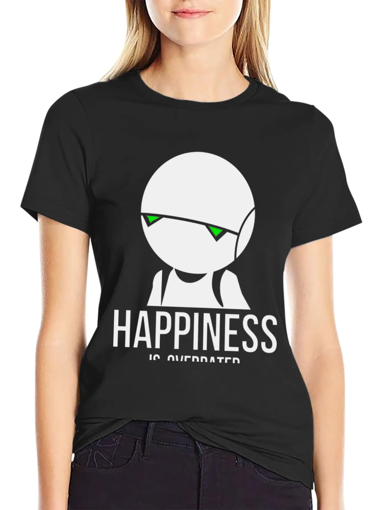Happiness Is Overated Breathable Soft Cotton T-Shirt – Timeless Casual Look