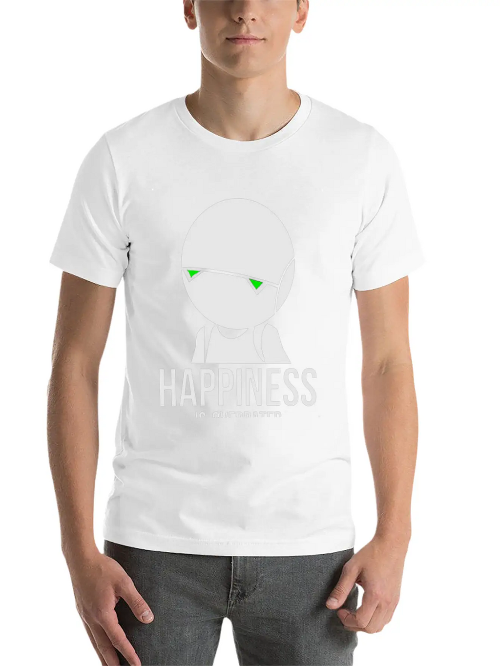 Happiness Is Overated Breathable Soft Cotton T-Shirt – Timeless Casual Look
